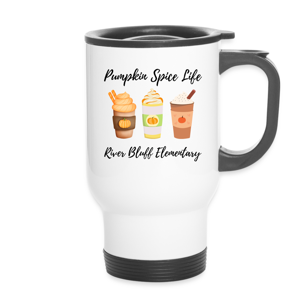 Fall-Themed Travel Mug - white