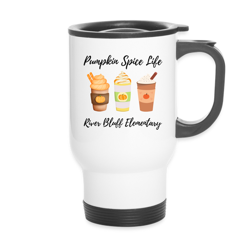 Fall-Themed Travel Mug - white