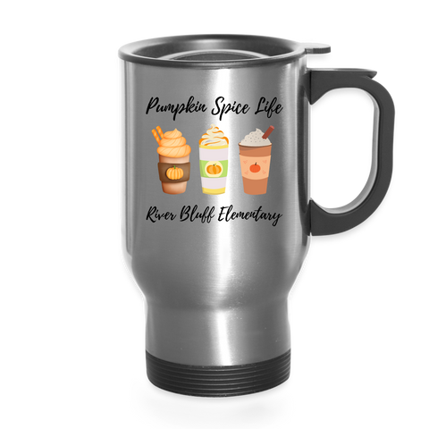 Fall-Themed Travel Mug 14 oz. - silver