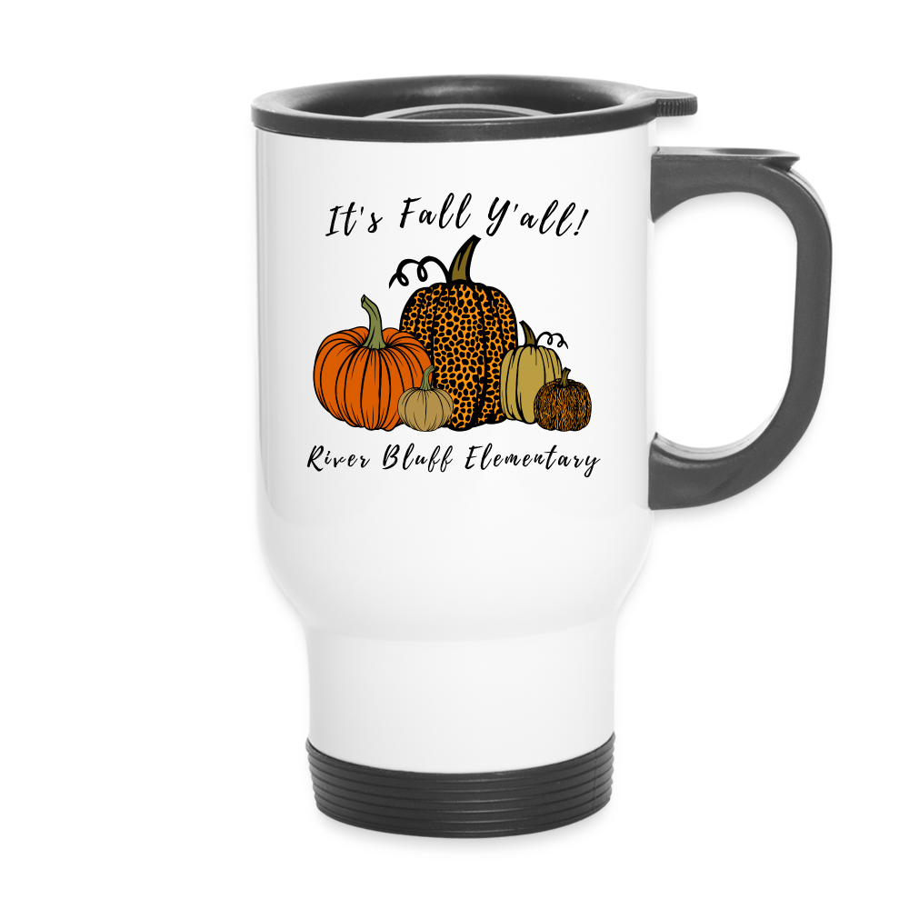 Fall-Themed Travel Mug - white