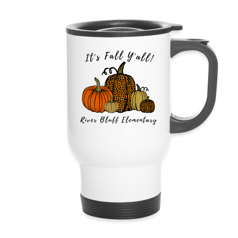 Fall-Themed Travel Mug - white