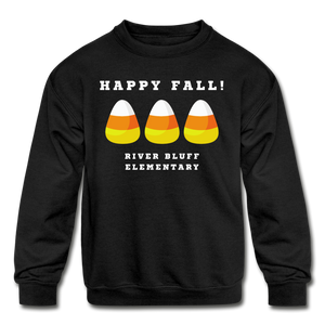 Youth Fall-Themed Crewneck Sweatshirt - black