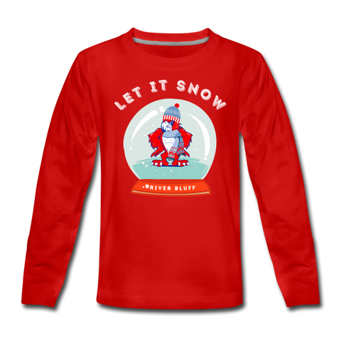 Youth Winter-Themed Long Sleeve T-Shirt - red