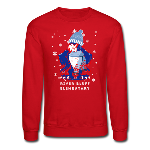 Women's/Unisex Winter-Themed Crewneck Sweatshirt - red